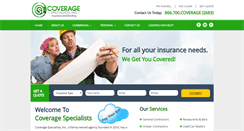 Desktop Screenshot of coveragespecialists.com