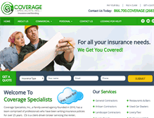 Tablet Screenshot of coveragespecialists.com